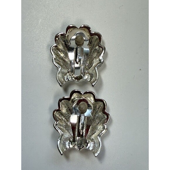 Nina Ricci Silver Time Seashell Clip Stud Earrings 27.04g - Picture 3 of 7
